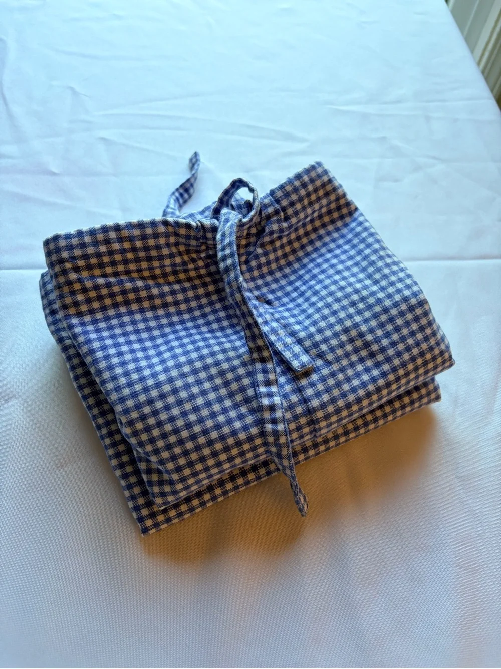 Pottery Barn Kids Blue Gingham Sabrina Basket Liners Size Large Set of 2